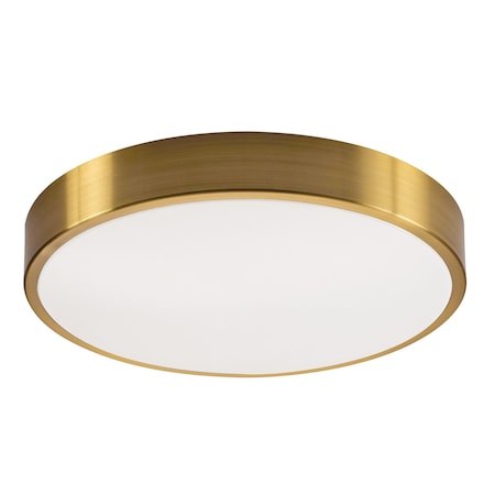 Octavia - LED Flush Mount - 12 - Satin Brass Finish - White Acrylic